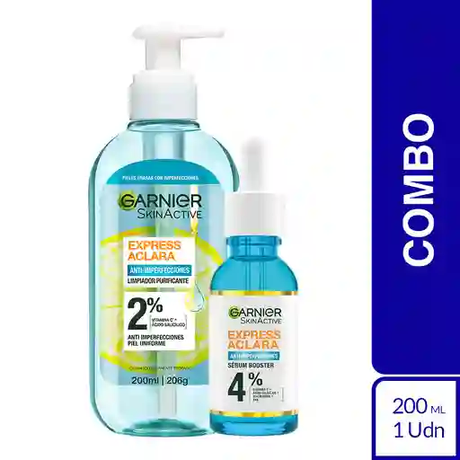 Combo Garnier Express Aclara Serum + Limpiador Profundo