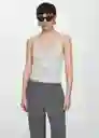 Top Edista Plata Talla Xs Mujer Mango