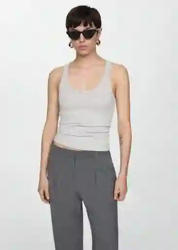 Top Edista Plata Talla Xs Mujer Mango