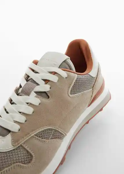 Tenis Deportivos Maratón Beige Talla 40 Hombre Mango