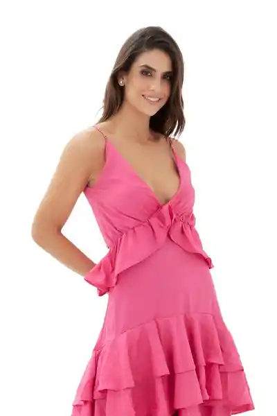 Vestido Largo Radiance Fucsia Talla L Mercedes Campuzano