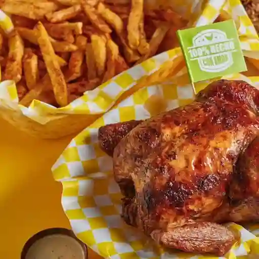 Pollo entero + papas francesa sin combo