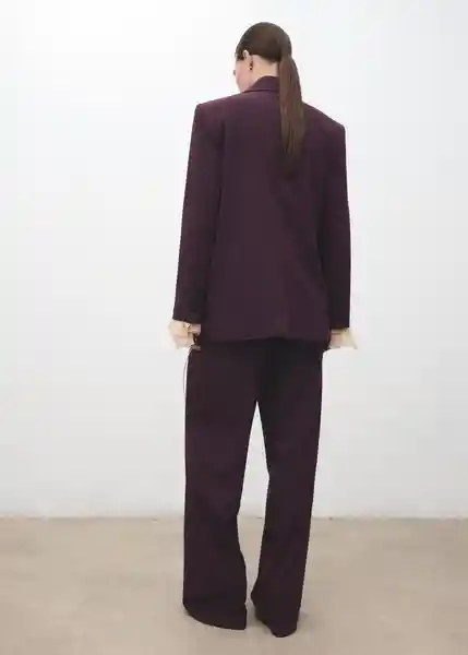 Pantalón Gabi Granate Talla 38 Mujer Mango