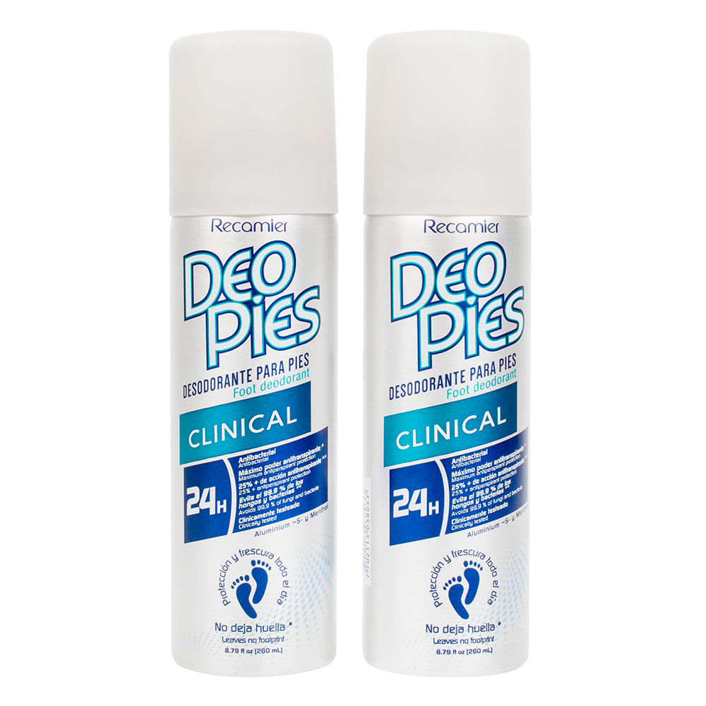 Deo Pies Antitranspirante Clinical en Spray 2 x 260 ml