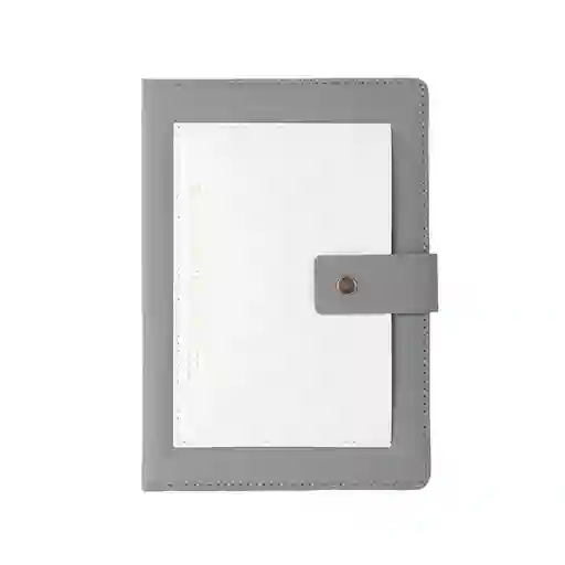 Agenda A5 Bolsillo y Broche 80 Hojas Serie Silver Gray Miniso