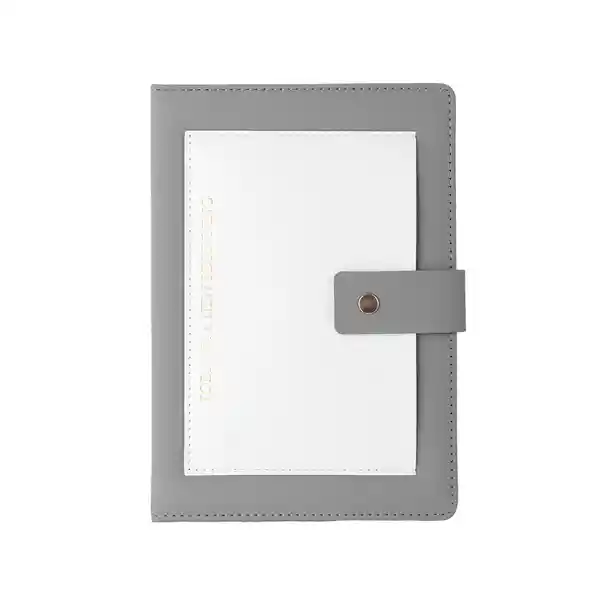 Agenda A5 Bolsillo y Broche 80 Hojas Serie Silver Gray Miniso