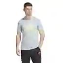Adidas Camiseta Run Icons 3 Bar Para Hombre Azul Talla XL