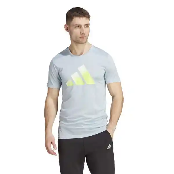Adidas Camiseta Run Icons 3 Bar Para Hombre Azul Talla XL