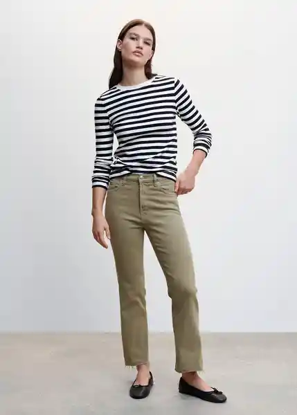 Pantalón Jean Sienna Khaki Talla 32 Mujer Mango