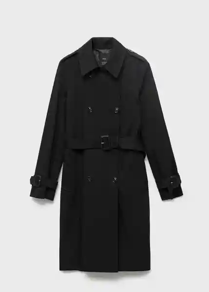 Abrigo Trench Polana Negro Talla S Mujer Mango
