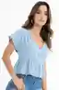 Ragged Blusa Toledo Color Azul Claro Talla M