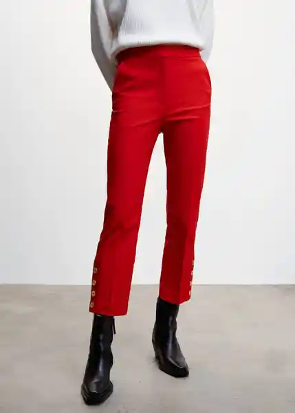 Pantalón Gold Rojo Talla 42 Mujer Mango