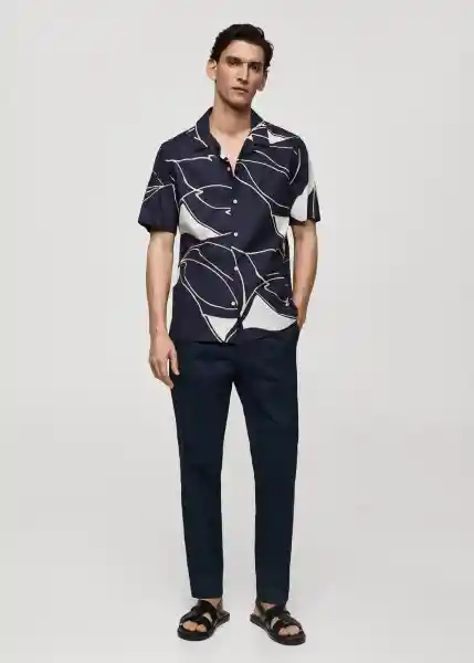 Camisa Tropez Navy Talla M Hombre Mango