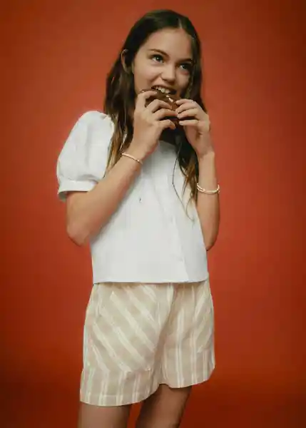 Blusa Esfinge Crudo Talla 06 Niñas Mango