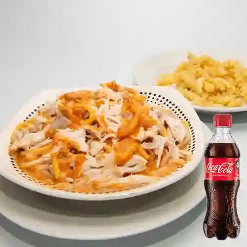 Combo Espaguetis c/ Carne/Pollo +Cocacola Orig 400ml