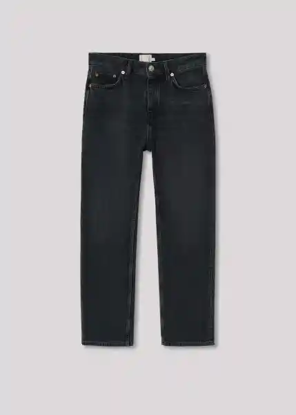 Jeans Am043 Tejano Negro Talla 38 Mujer Mango