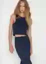 Falda Obie-W Navy Talla S Mujer Mango