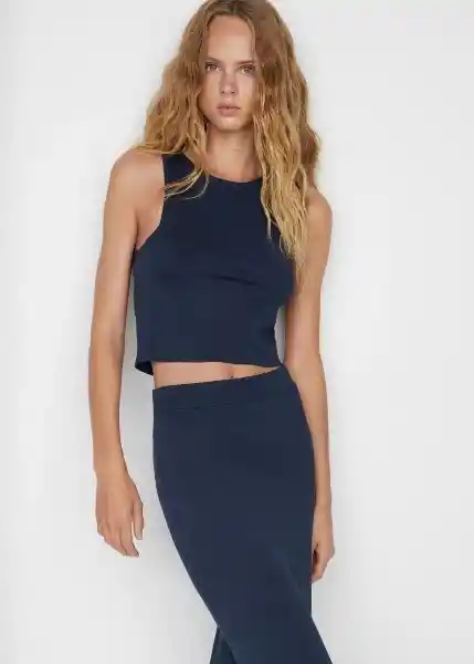 Falda Obie-W Navy Talla S Mujer Mango