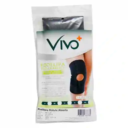 Vivo+ Rodillera Rotula Abierta Md Negro