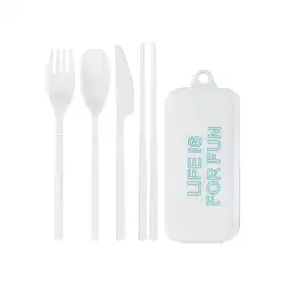 Miniso Kit de Cubiertos de Plástico Desarmables Blanco