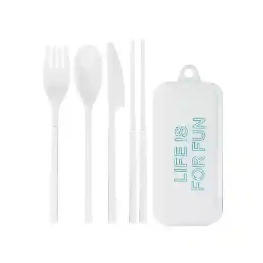 Miniso Kit de Cubiertos de Plástico Desarmables Blanco