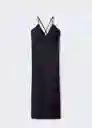 Vestido Martina Negro Talla 24 Mujer Mango