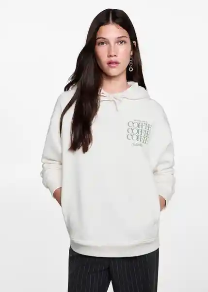 Sudadera Coffee2 Offwhite Talla 22 Teen Niñas Mango