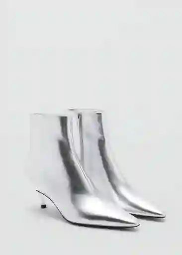 Botines Strapy Plata Talla 36 Mujer Mango