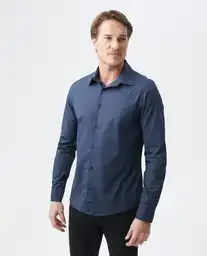 Camisa M/l Premium Azul Dark Ultraoscuro Talla L Hombre Chevignon