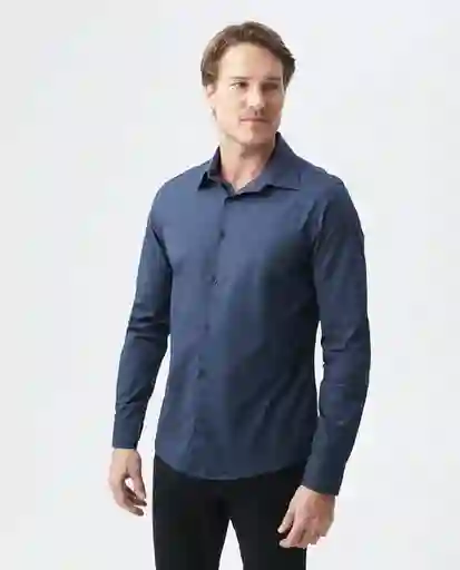 Camisa M/l Premium Azul Dark Ultraoscuro Talla L Hombre Chevignon