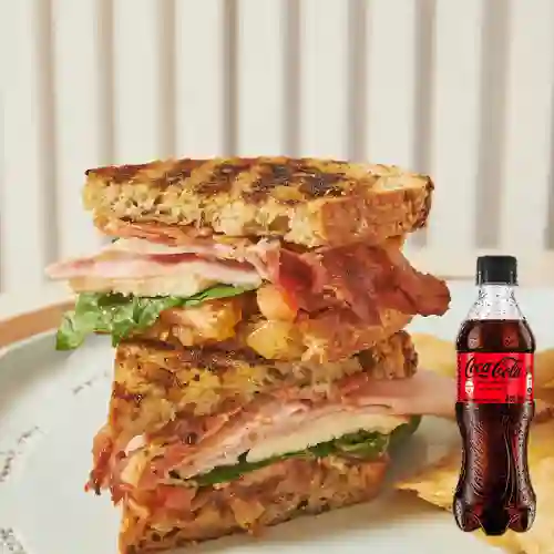 Sandwich de Tocineta&Jamón York +Cocacola S/az 400ml.