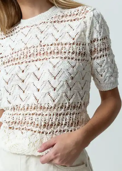 Saco Tejido Mujer Crudo Puro Claro Talla M 582G034 Naf Naf