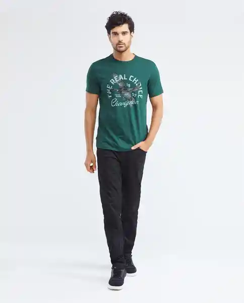 Graphic T-shirt Text M/c Verde Sicomoro Ultraoscuro Talla Xl Hombre Chevignon