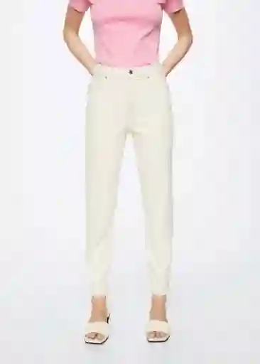 Jean Newmom Off White Talla 32 Mujer Mango