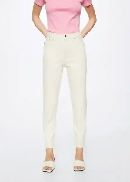 Jean Newmom Off White Talla 32 Mujer Mango