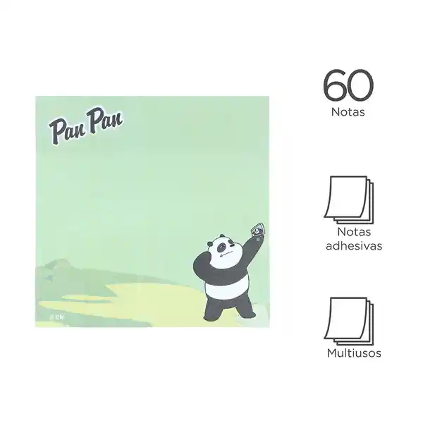 Postit 60 Hojas we Bare Bears Panda Miniso