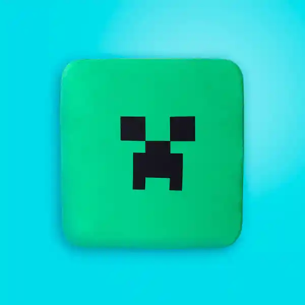 Cojín Para Asiento Cuadrada Creeper Serie Minecraft Verde Miniso
