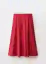 Falda Tica Rojo Talla 36 Mujer Mango