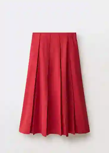 Falda Tica Rojo Talla 36 Mujer Mango