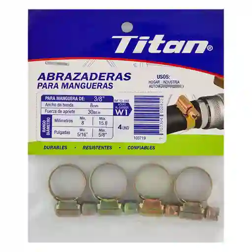 Titan Abrazadera Mini Cremallera 1 / 4 5- 8 mm