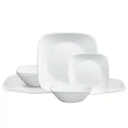 Corelle Vajilla Cuadrada En Material Vitrelle