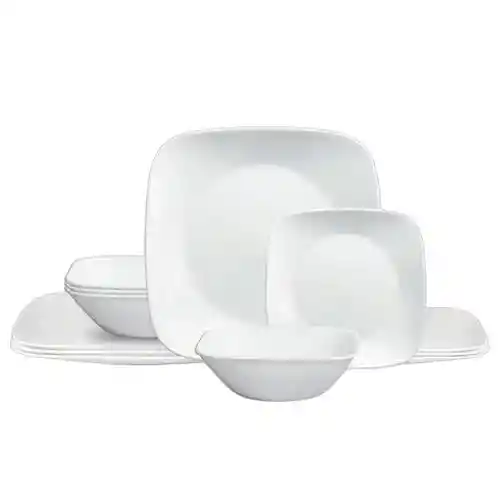 Corelle Vajilla Cuadrada En Material Vitrelle