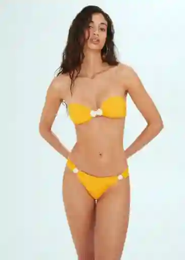 Braga Shell Amarillo Pastel Talla M Mujer Mango