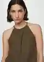 Top Matilda Khaki Talla S Mujer Mango