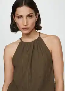 Top Matilda Khaki Talla S Mujer Mango