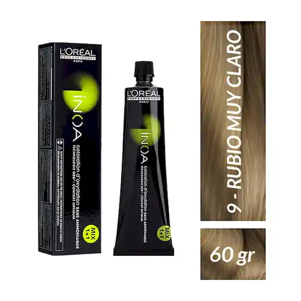 Inoa Tintura Loreal Sin Amoniaco Tono 9 60 mL