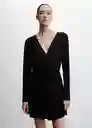 Vestido Mosscam Negro Talla M Mujer Mango