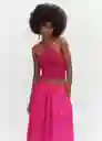 Falda Creta Fucsia Talla 18 Mujer Mango