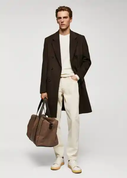 Abrigo Barley Marrón Talla S Hombre Mango