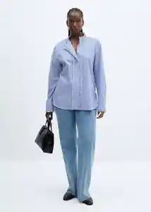 Camisa Carla Azul Talla M Mujer Mango